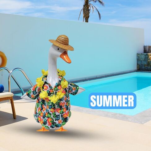 8 Set Porch Goose Outfits, Seasonal Holiday Summer Fall Halloween Christmas Thanksgiving Day Valentine Goose Clothes for 23" Cement Statue Patio Outdoor Decoration, Yard Goose Outfits in Kuwait