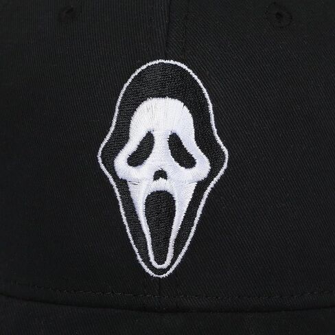 قبعة بيسبول سوداء للرجال مطرزة بشخصية Ghostface من Bioworld in Saudi Arabia