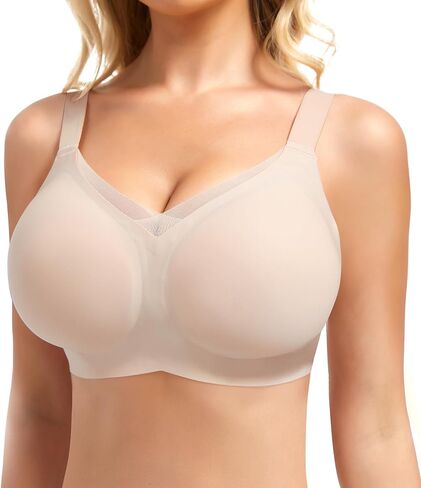 Bras for Women N Neck Mesh Support Wireless Push Up Bras Jelly Bras Everyday Bras Comfortable Bras in Saudi Arabia