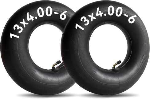 2-Pack 13x4.00-6 Inner Tube, Bent/Angled Valve Stem - Fits 13x4.00-6 4.10/3.50-6, for Garden Tractor, Riding Lawn Mower and Snow Blower in Kuwait