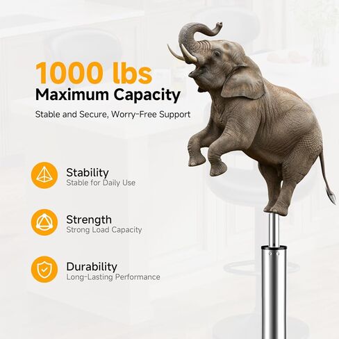 MASTERY MART 19.5" to 28" Adjustable Gas Lift Cylinder Replacement, Heavy Duty 1000 Lbs Hydraulic Pneumatic Shock, Chair Height Extender for Bar Stool, Office Chair Cylinder Replacement (Silver) in Saudi Arabia