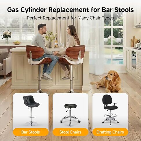 MASTERY MART 19.5" to 28" Adjustable Gas Lift Cylinder Replacement, Heavy Duty 1000 Lbs Hydraulic Pneumatic Shock, Chair Height Extender for Bar Stool, Office Chair Cylinder Replacement (Silver) in Saudi Arabia