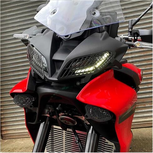 واقي المصابيح الأمامية باللون الأسود غير اللامع متوافق مع Yamaha Tracer 9 Tracer9 GT 2021 2022 غطاء حماية للشواية لإضاءة رأس الدراجة النارية in Kuwait