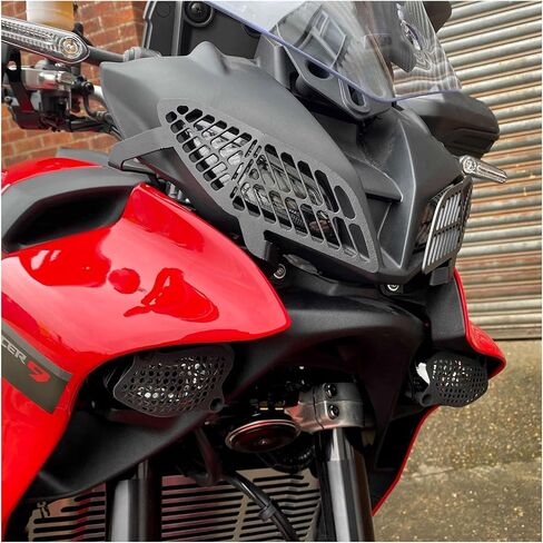 واقي المصابيح الأمامية باللون الأسود غير اللامع متوافق مع Yamaha Tracer 9 Tracer9 GT 2021 2022 غطاء حماية للشواية لإضاءة رأس الدراجة النارية in Kuwait
