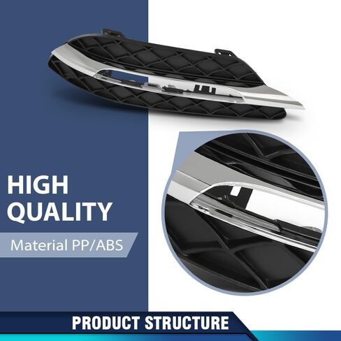 PIT66 Fog Light Cover Trim Daytime Running Light Cover Compatible with Benz C250 C300 C350 2012-2015, Fit Model W/O AMG & Sport Package 2048803224, 2048803324, MB1038117, MB1039117 Chrome Black in Saudi Arabia
