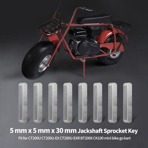 8Pcs 5 mm x 5 mm x 30 mm Jackshaft Sprocket Key for Coleman CT200U CT200U-EX CT200U-EXR BT200X CK100 SK100 196cc 200cc 6.5hp Baja MB165 Trailmaster MB200 Mini Bike ATV Go Kart Cart Parts in Kuwait