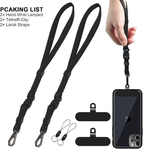 M MYECOGO Hand Wrist Strap Lanyard, Hand Wristlet Lanyard Detachable Phone Lanyards for GoPro, Camera, Phone Case, Keys, Keychain, USB, Flashlight,2 Pack in Saudi Arabia
