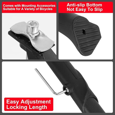 RUTU Bike Kickstand 24"-29",Adjustable Adult Bicycle Kickstand for Ebike,Mountain Bike,Fat Tire Bike,Non-Slip Sole Kick stand in Saudi Arabia