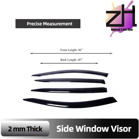 Fits for KIA Sportage 2023 2024 2025; Premier 2mm-Thick, Safe Sun, Rain, Wind Deflector, Front & Rear Window Vent Visors, Tape-On Outside-Mount,4-Pcs in Saudi Arabia