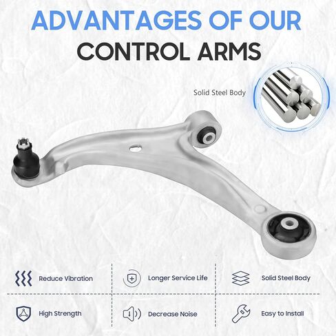 Front Lower Control Arms w/Pre-Assembled Ball Joints Driver & Passenger Side Suspension Kits for 2005-2010 Honda Odyssey D601007 D601008 (2PCs) in Saudi Arabia