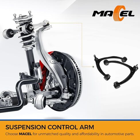 MACEL 10 قطع RK80669 RK80670 ذراع التحكم العلوي الأمامي مناسب لـ 07-14 كاديلاك إسكاليد/ESV/تاهو/XL 1500، 07-13 EXT/تشيفي أفالانش/سيلفرادو 1500/جي إم سي سييرا 1500/يوكون مع مفصل كروي، وصلة شريط سواي in Kuwait