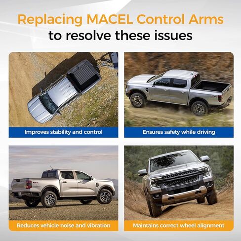 MACEL 10 قطع RK80669 RK80670 ذراع التحكم العلوي الأمامي مناسب لـ 07-14 كاديلاك إسكاليد/ESV/تاهو/XL 1500، 07-13 EXT/تشيفي أفالانش/سيلفرادو 1500/جي إم سي سييرا 1500/يوكون مع مفصل كروي، وصلة شريط سواي in Kuwait