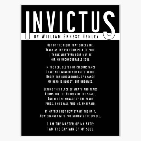 Invictus - قصيدة ملهمة قوية للسيارة مغناطيسية شديدة التحمل لافتة ممتصة للصدمات قابلة للإزالة 5 بوصة in Saudi Arabia