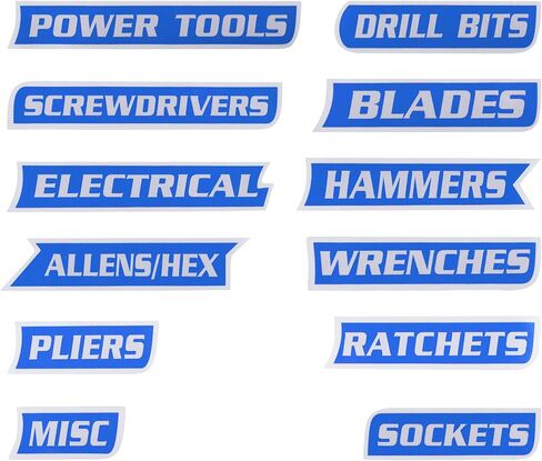 12PCS Magnetic Tool Box Labels,Car Accessories Magnetic Toolbox Labels,Automotive Tools,Universal General Tool Box Organize Accessories,Suitable for Steel Toolboxes (Orange, B Style) in Saudi Arabia