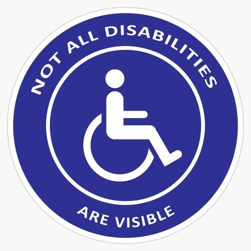 Magnet Not All Disabilities are Visible Disabled Awareness Magnetic Vinyl Sticker 5" in Saudi Arabia