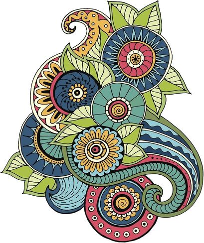Magnet Colorful Paisley Mandala Flower Arrangement Icon Magnetic Vinyl Magnet Bumper Sticker (8" Tall) in Saudi Arabia