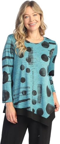 Jess & Jane Women's Slinky-Like Knit Asymmetric Tunic Tunic - SK9 in Saudi Arabia