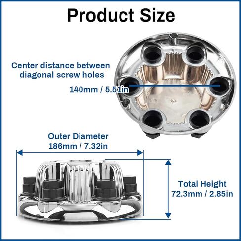 غطاء مركز العجلة 6 عروات لسيارة Chevy GMC Silverado Suburban Tahoe Express Avalanche Astro Safari Savana Sierra Yukon 1500 2500 Wheel Rim Hubcap 1999-2019، 4 قطع، كروم in Saudi Arabia