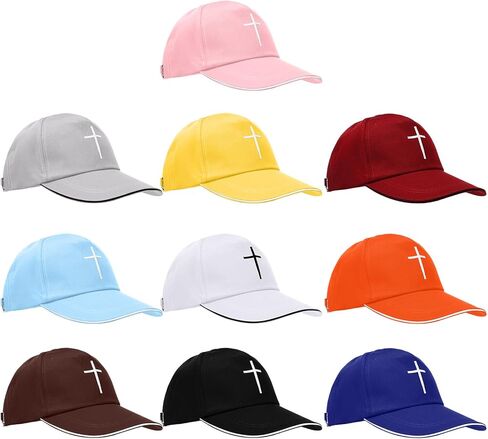 20pcs الصليب قابل للتعديل قبعة بيسبول خياطة قبعة المسيحية للجنسين للرجال النساء السيدات قبعة السائبة لتشغيل التدريبات والإيمان يسوع الأنشطة المسيحية in Saudi Arabia