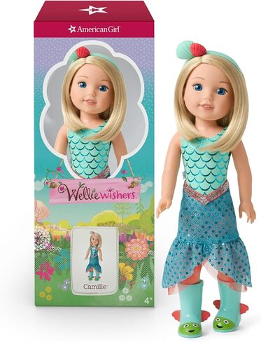 American Girl WellieWishers 14.5-inch Camille Doll Playset with Crisella The Dragon, Doll Dress and Accessories, and Storybook, for Ages 4+ in Kuwait