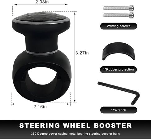 Steering Wheel Knob Spinner, 360 Degree Rotation Driving Suicide Knob with Metal Ball Bearing, Anti-Slip Turning Assist Steering Wheel Power Handle for Car Truck Boat in Saudi Arabia