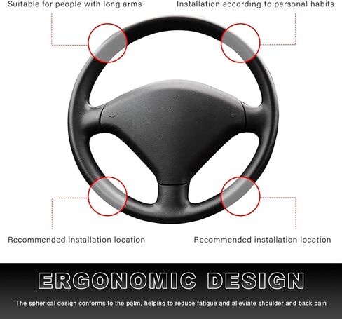 Steering Wheel Knob Spinner, 360 Degree Rotation Driving Suicide Knob with Metal Ball Bearing, Anti-Slip Turning Assist Steering Wheel Power Handle for Car Truck Boat in Saudi Arabia
