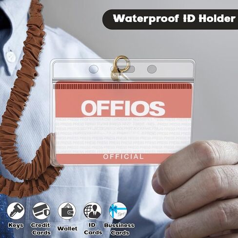 5 قطع من الحبل Scrunchie لشارات الهوية، حبل للمعلم قابل للتمدد مع 10 حاملات هوية مقاومة للماء، حبال بنجي مرنة قابلة للسحب، تصميم منفصل آمن للنساء in Kuwait