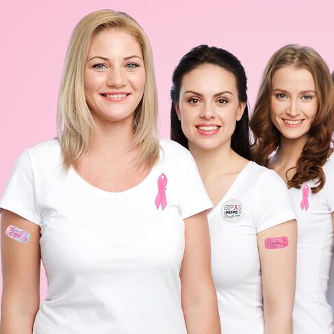 78 Pcs Breast Cancer Awareness Accessories, Breast Cancer Awareness Gifts Set Include Pink Ribbon Pins Rubber Bracelets Buttons Badges Lanyard Stickers for Breast Cancer Charity Event Party Supplies in Kuwait