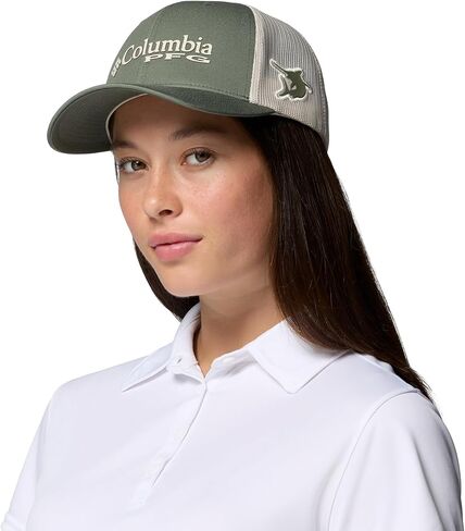 Columbia Unisex PFG Logo Mesh Snap Back, Cypress/Dark Stone/Marlin, One Size in Saudi Arabia