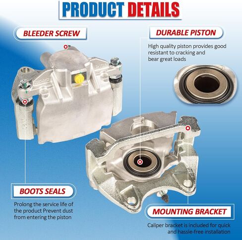 Brake Caliper Assembly with Bracket Compatible with Chevrolet 2007-2018 Silverado 1500 2007-2009 2011-2014 Suburban 1500 Disc Brake Caliper Rear Pair 18B5031 18B5030 in Kuwait