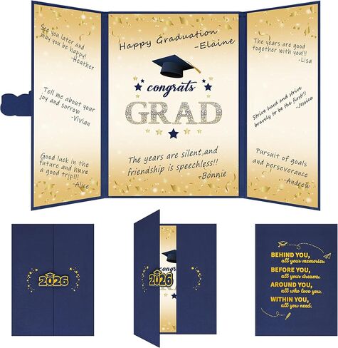 Vlipoeasn 2026 Graduation Guest Book Alternative, Green Gold Class of 2026 Graduation Party Decorations, Graduation Signature Book for 2026 College High School, Unique Graduation Gifts for Friends in Kuwait
