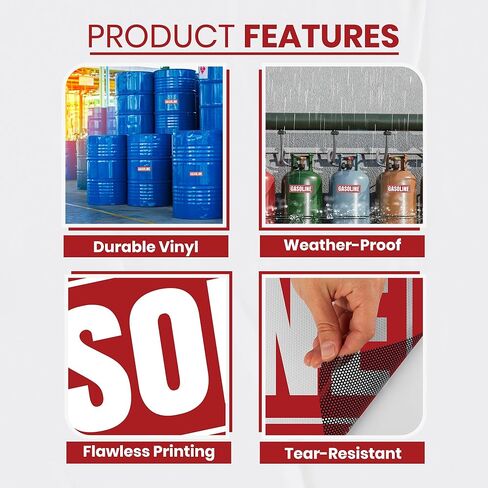 10 × ملصقات لافتات البنزين مقاس 6 × 2 بوصة | ملصقات فينيل ذاتية اللصق، مقاومة للماء، مغلفة بالأشعة فوق البنفسجية للشاحنات، وأغطية الوقود، وخزانات الوقود | الاستخدام الداخلي والخارجي in Kuwait