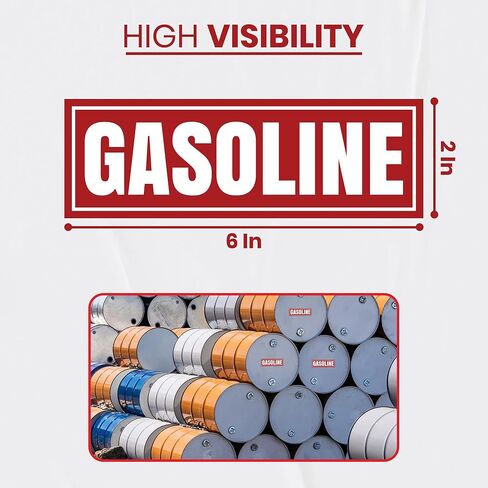 10 × ملصقات لافتات البنزين مقاس 6 × 2 بوصة | ملصقات فينيل ذاتية اللصق، مقاومة للماء، مغلفة بالأشعة فوق البنفسجية للشاحنات، وأغطية الوقود، وخزانات الوقود | الاستخدام الداخلي والخارجي in Kuwait