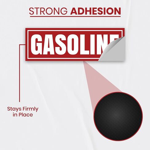 10 × ملصقات لافتات البنزين مقاس 6 × 2 بوصة | ملصقات فينيل ذاتية اللصق، مقاومة للماء، مغلفة بالأشعة فوق البنفسجية للشاحنات، وأغطية الوقود، وخزانات الوقود | الاستخدام الداخلي والخارجي in Kuwait