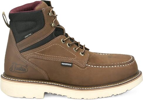 Justin Bristol 6" Waterproof Steel Toe Work Boots for Men - Hardwire Collection - Round Toe, Oil and Slip-Resistant Outsole in Saudi Arabia