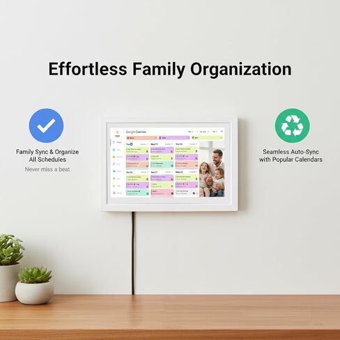 MMQ 10.1 Inch Digital Calendar and Photo Frame 2-in-1, 1080 IPS HD Touch Screen, 32GB, Wall/Desk Mount, WiFi App Sharing, to-Do List, Meal Planner and Photo Frame for Women, Mom, Home in Kuwait