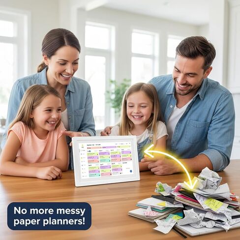 MMQ 10.1 Inch Digital Calendar and Photo Frame 2-in-1, 1080 IPS HD Touch Screen, 32GB, Wall/Desk Mount, WiFi App Sharing, to-Do List, Meal Planner and Photo Frame for Women, Mom, Home in Kuwait