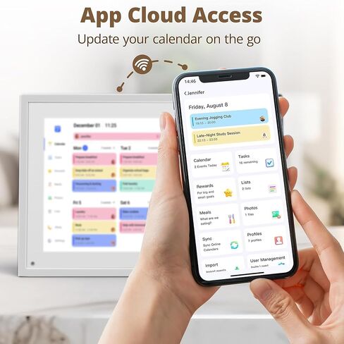 MMQ 10.1 Inch Digital Calendar and Photo Frame 2-in-1, 1080 IPS HD Touch Screen, 32GB, Wall/Desk Mount, WiFi App Sharing, to-Do List, Meal Planner and Photo Frame for Women, Mom, Home in Kuwait