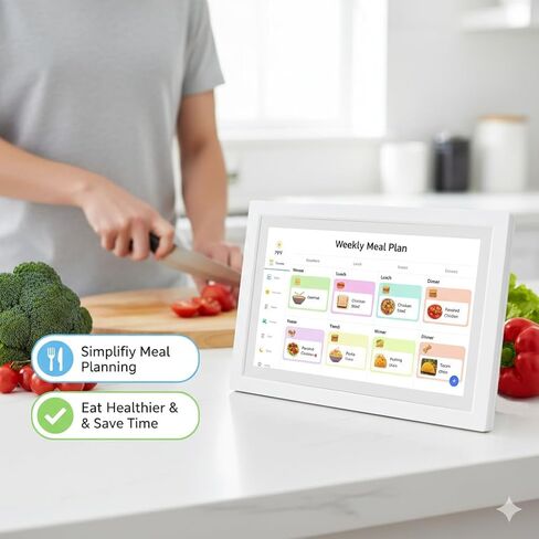 MMQ 10.1 Inch Digital Calendar and Photo Frame 2-in-1, 1080 IPS HD Touch Screen, 32GB, Wall/Desk Mount, WiFi App Sharing, to-Do List, Meal Planner and Photo Frame for Women, Mom, Home in Kuwait