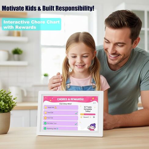 MMQ 10.1 Inch Digital Calendar and Photo Frame 2-in-1, 1080 IPS HD Touch Screen, 32GB, Wall/Desk Mount, WiFi App Sharing, to-Do List, Meal Planner and Photo Frame for Women, Mom, Home in Kuwait