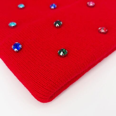 Luxury Bling Rhinestone Hat Winter Club Cuffed Knit Beanie for Women Men in Saudi Arabia