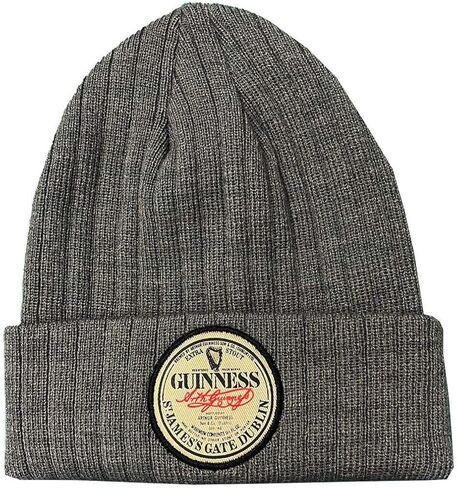 Charcoal Vintage Label Knitted Hat Guiness Cap for Men and Women Winter Beanies for Adults 100% Acrylic, Grey in Kuwait