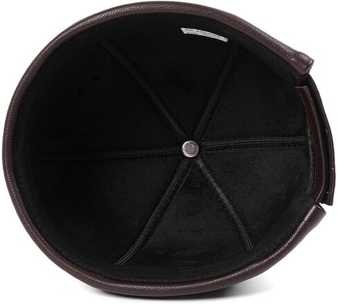 Real Leather Retro Hat Men's Leather Skullcap Rolled Cuff Brimless Caps Thin Round Caps Sheepskin Cap for Men in Kuwait