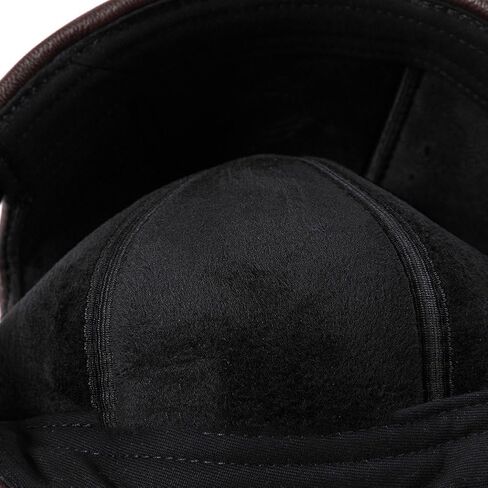 Real Leather Retro Hat Men's Leather Skullcap Rolled Cuff Brimless Caps Thin Round Caps Sheepskin Cap for Men in Kuwait