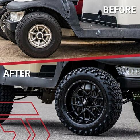 GTW Vortex 14 Inch Aluminum Golf Cart Wheel 14x7 | 4-4 Bolt | 3:4 Offset | Set of 4 (Matte Black) in Kuwait