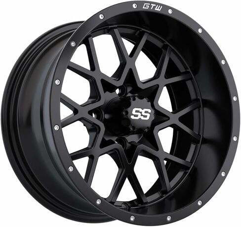 GTW Vortex 14 Inch Aluminum Golf Cart Wheel 14x7 | 4-4 Bolt | 3:4 Offset | Set of 4 (Matte Black) in Kuwait