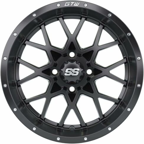 GTW Vortex 14 Inch Aluminum Golf Cart Wheel 14x7 | 4-4 Bolt | 3:4 Offset | Set of 4 (Matte Black) in Kuwait
