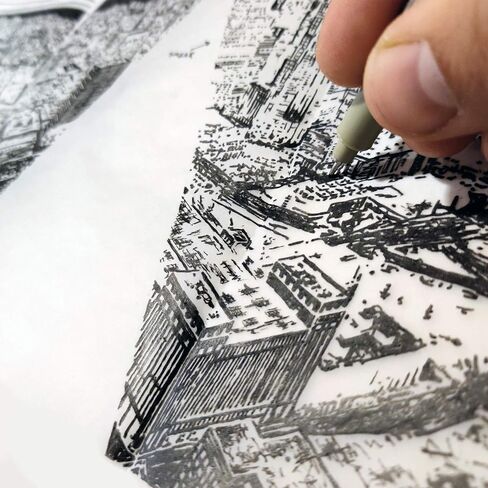 SCOBAR Hand-drawn W Skyline Hoodie, Printed in USA in Kuwait