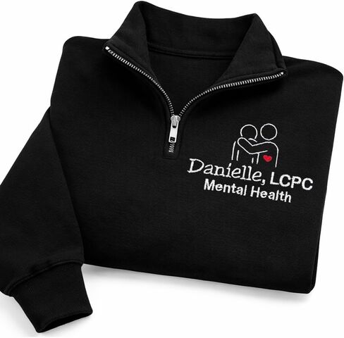 LOVELYPOD Personalized Embroidered Nurse Quater Zip Sweatshirt, Custom Medical Jacket Gift for Nurse, Doctor Graduation in Saudi Arabia