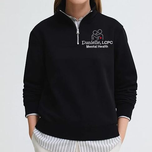 LOVELYPOD Personalized Embroidered Nurse Quater Zip Sweatshirt, Custom Medical Jacket Gift for Nurse, Doctor Graduation in Saudi Arabia